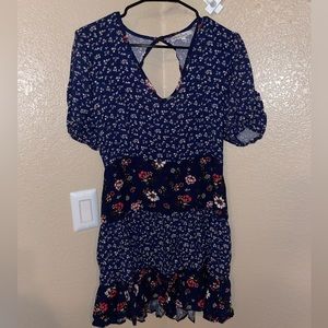 Velvet Torch Keyhole Back Patchwork Dress NWOT Size L